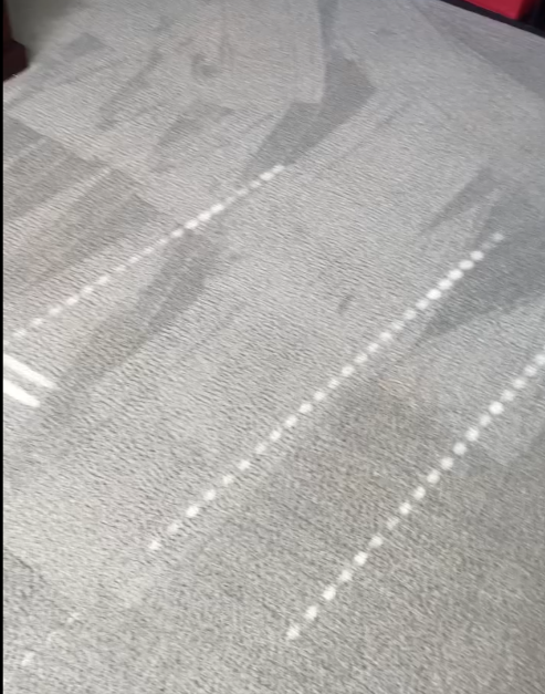 After cleaning carpet with bright finish